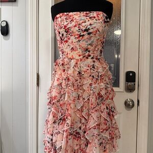 White House Black Market Strapless Floral Dress
